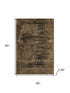 5' X 8' Brown And Charcoal Floral Washable Area Rug With UV Protection