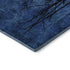 8' X 10' Blue And Charcoal Floral Washable Area Rug With UV Protection