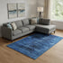 8' X 10' Blue And Charcoal Floral Washable Area Rug With UV Protection