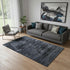 5' X 8' Charcoal And Gray Floral Washable Area Rug With UV Protection