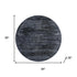 8' Charcoal And Gray Floral Washable Round Rug With UV Protection