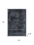 8' X 10' Charcoal And Gray Floral Washable Area Rug With UV Protection