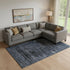8' X 10' Charcoal And Gray Floral Washable Area Rug With UV Protection