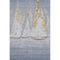 8' X 10' Blue And Gold Nautical Washable Area Rug With UV Protection