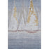 8' X 10' Blue And Gold Nautical Washable Area Rug With UV Protection