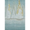 8' X 10' Teal And Gold Nautical Washable Area Rug With UV Protection