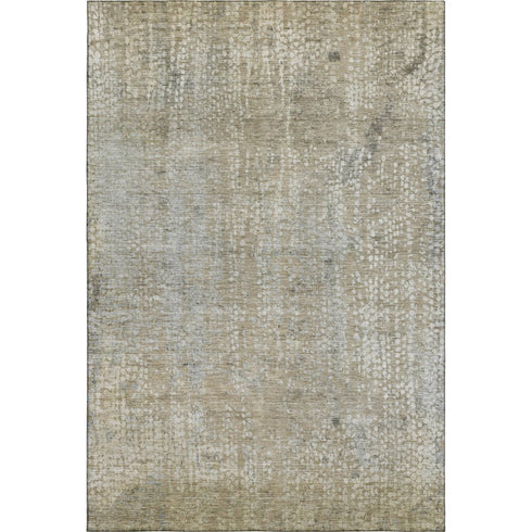 8' X 10' Beige And Gray Abstract Washable Area Rug With UV Protection