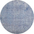 8' Blue And Ivory Abstract Washable Round Rug With UV Protection