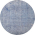 8' Blue And Ivory Abstract Washable Round Rug With UV Protection