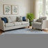 8' Blue And Ivory Abstract Washable Round Rug With UV Protection
