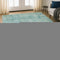 8' X 10' Teal And Ivory Abstract Washable Area Rug With UV Protection