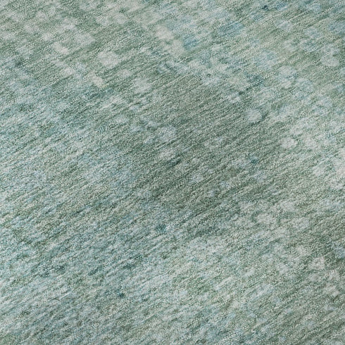 8' X 10' Teal And Ivory Abstract Washable Area Rug With UV Protection