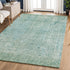 8' X 10' Teal And Ivory Abstract Washable Area Rug With UV Protection