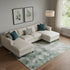 8' X 10' Teal And Ivory Abstract Washable Area Rug With UV Protection