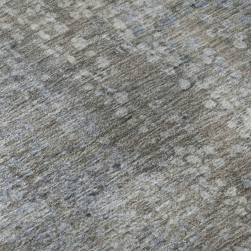 8' Taupe And Khaki Abstract Washable Round Rug With UV Protection