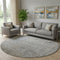 8' Taupe And Khaki Abstract Washable Round Rug With UV Protection