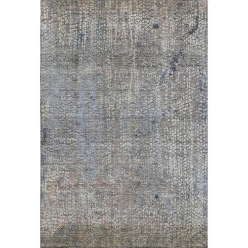 9' X 12' Taupe And Khaki Abstract Washable Area Rug With UV Protection