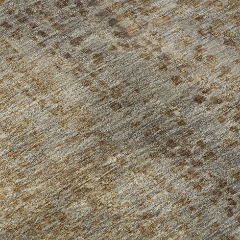8' X 10' Brown And Taupe Abstract Washable Area Rug With UV Protection
