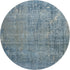 8' Blue And Gray Abstract Washable Round Rug With UV Protection