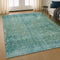 8' X 10' Teal And Blue Abstract Washable Area Rug With UV Protection