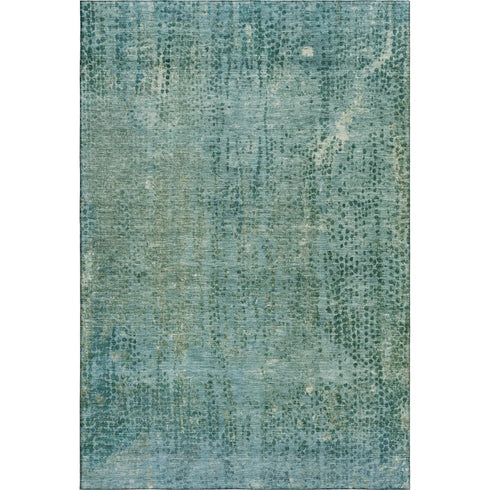 8' X 10' Teal And Blue Abstract Washable Area Rug With UV Protection