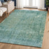 8' X 10' Teal And Blue Abstract Washable Area Rug With UV Protection