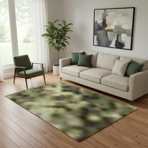 5' X 8' Sage And Beige Abstract Washable Area Rug With UV Protection