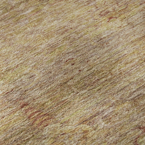 5' X 8' Coral And Taupe Abstract Washable Area Rug With UV Protection
