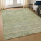 8' X 10' Green And Beige Abstract Washable Area Rug With UV Protection