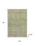 8' X 10' Green And Beige Abstract Washable Area Rug With UV Protection