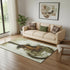 5' X 8' Brown And Charcoal Abstract Washable Area Rug With UV Protection