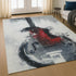 9' X 12' Gray And Red Abstract Washable Area Rug With UV Protection