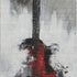 9' X 12' Gray And Red Abstract Washable Area Rug With UV Protection