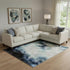 8' X 10' Blue And Ivory Abstract Washable Area Rug With UV Protection