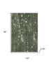 8' X 10' Fern Green And Blue Abstract Washable Area Rug With UV Protection