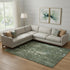 8' X 10' Fern Green And Blue Abstract Washable Area Rug With UV Protection