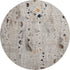 8' Linen And Beige Abstract Washable Round Rug With UV Protection