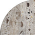 8' Linen And Beige Abstract Washable Round Rug With UV Protection
