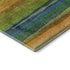 8' X 10' Green And Teal Striped Washable Area Rug With UV Protection