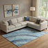 8' X 10' Blue And Ivory Abstract Washable Area Rug With UV Protection