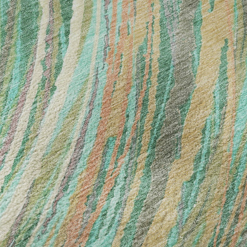 8' X 10' Teal And Pink Abstract Washable Area Rug With UV Protection