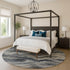 8' Gray And Silver Abstract Washable Round Rug With UV Protection