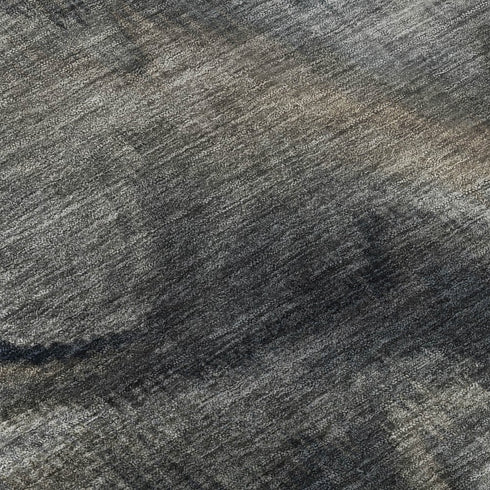 8' Gray And Silver Abstract Washable Round Rug With UV Protection