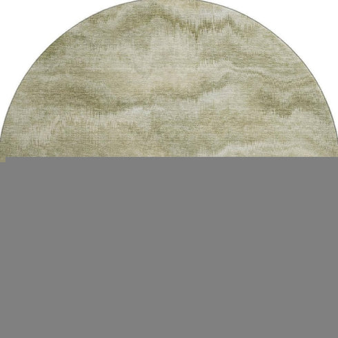8' Sage And Beige Abstract Washable Round Rug With UV Protection