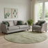 8' Sage And Beige Abstract Washable Round Rug With UV Protection