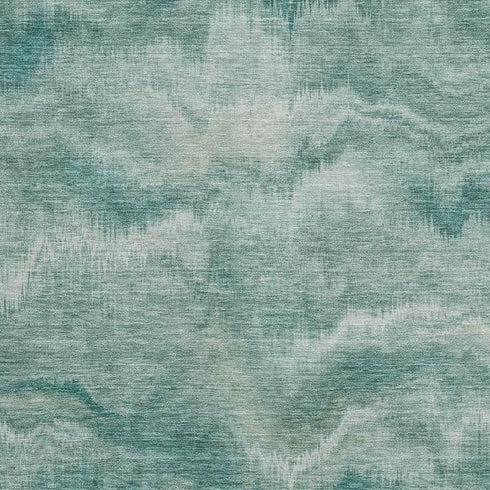 8' X 10' Teal And Ivory Abstract Washable Area Rug With UV Protection