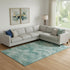 8' X 10' Teal And Ivory Abstract Washable Area Rug With UV Protection