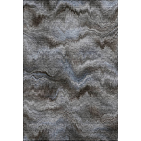 9' X 12' Taupe And Gray Abstract Washable Area Rug With UV Protection