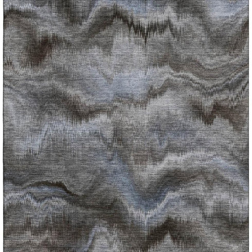 9' X 12' Taupe And Gray Abstract Washable Area Rug With UV Protection