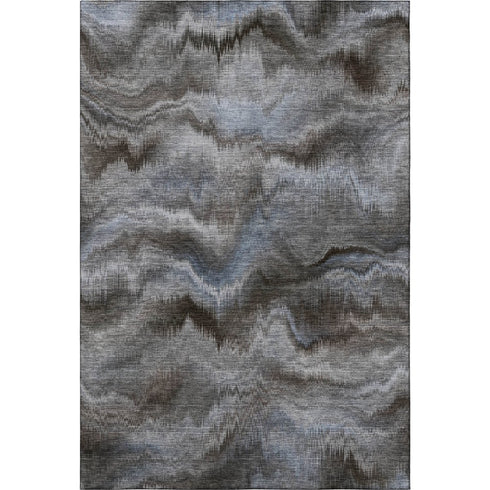 9' X 12' Taupe And Gray Abstract Washable Area Rug With UV Protection